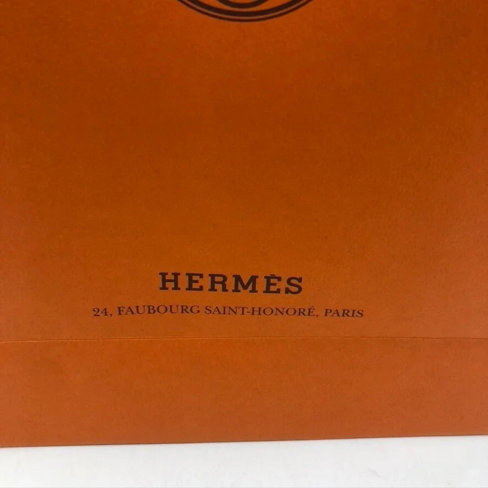 Hermes Authentic Orange Gift Paper‎ Shopping Bag Medium Rectangle 8.25x11.5x3.25